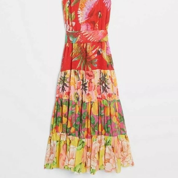 ❤️SOLD❤️Anthro Farm Rio Macaw Dress Medium New - Picture 6 of 7